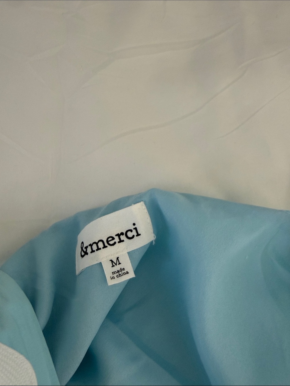 Light Blue Tiered Maxi Dress with White Trim - Picture 2 of 3